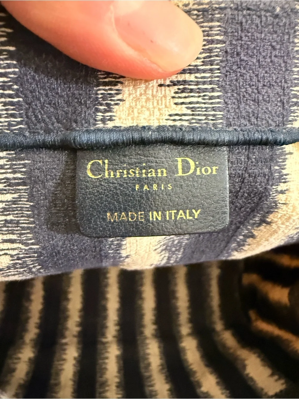 Dior Navy and Cream D Stripes Book Tote